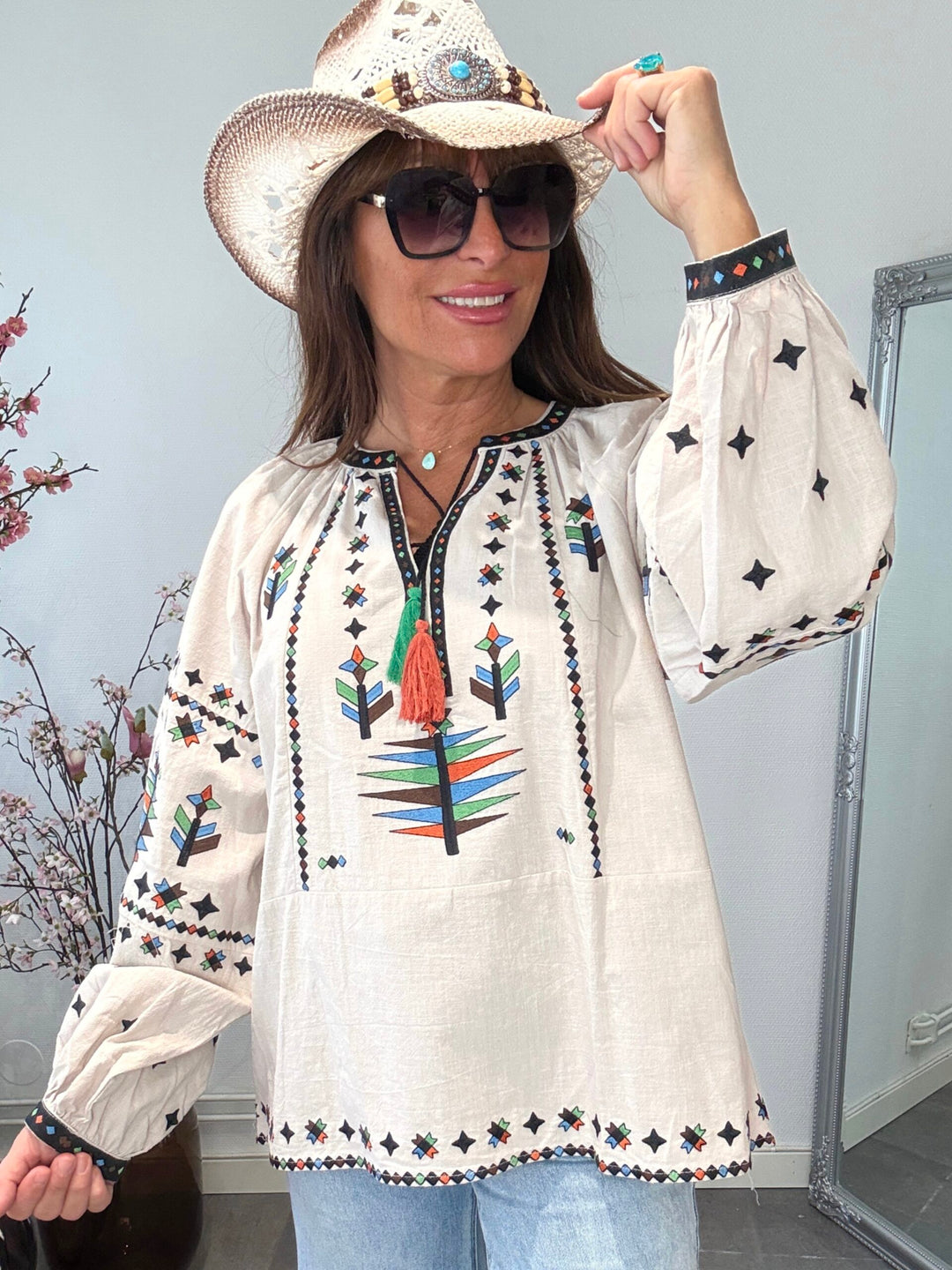 Navajo bomullsbluse