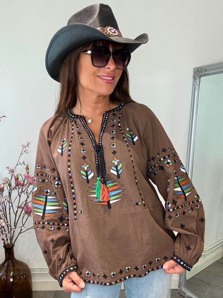 Navajo bomullsbluse