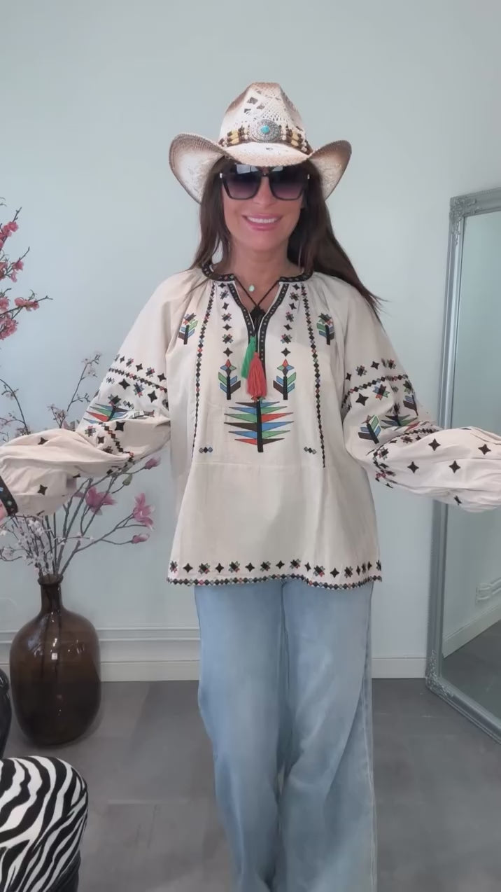 Navajo bomullsbluse
